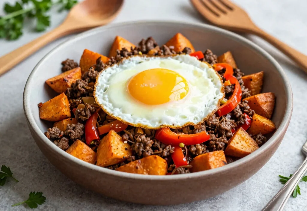 19 Whole30 Ground Beef Recipes Easy & Satisfying - 4. Beef and Sweet Potato Hash 1