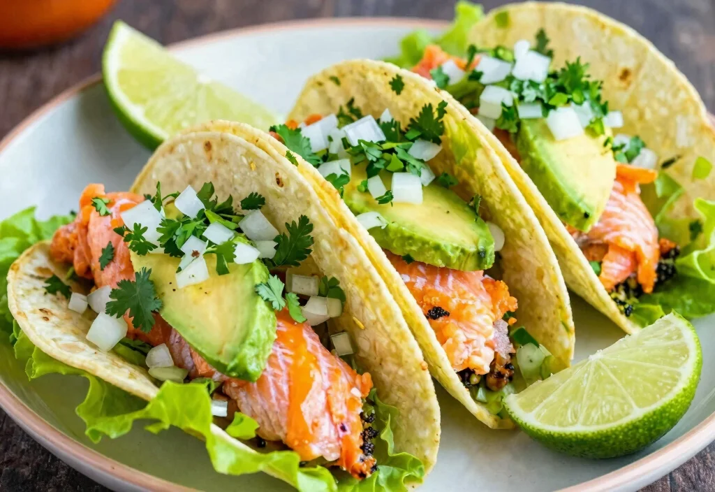19 Whole30 Salmon Recipes Healthy & Omega Rich - 17. Chipotle Lime Salmon Tacos 1