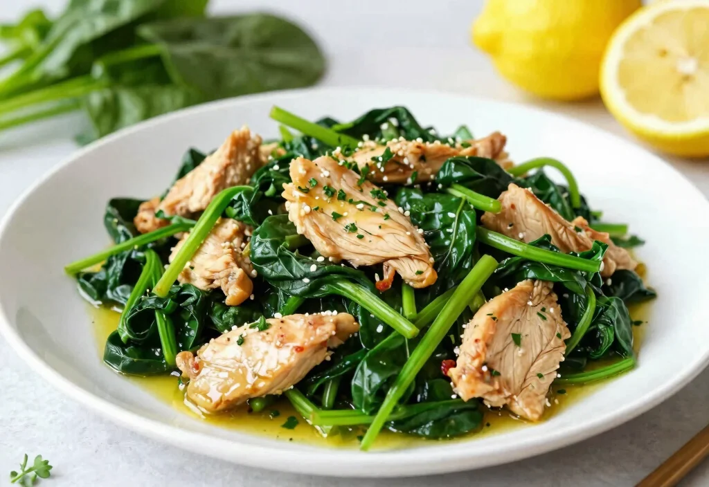 19 Whole30 Stir Fry Recipes Quick & Colorful - 18. Chicken and Spinach Stir Fry 1
