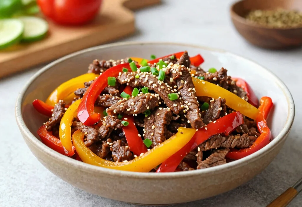 19 Whole30 Stir Fry Recipes Quick & Colorful - 3. Beef and Bell Pepper Stir Fry 1