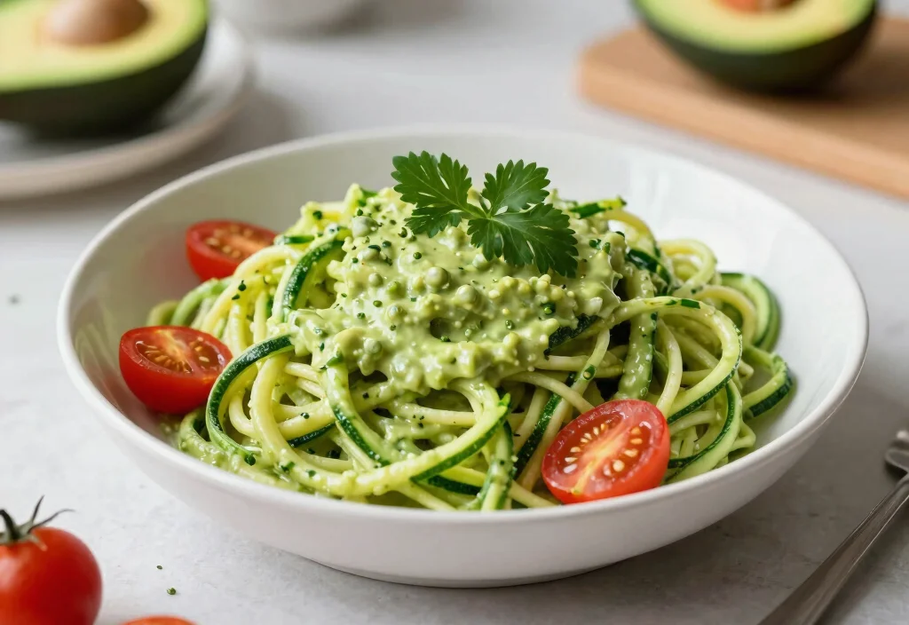 19 Whole30 Stovetop Recipes Quick & Easy - 13. Creamy Avocado Pasta 1
