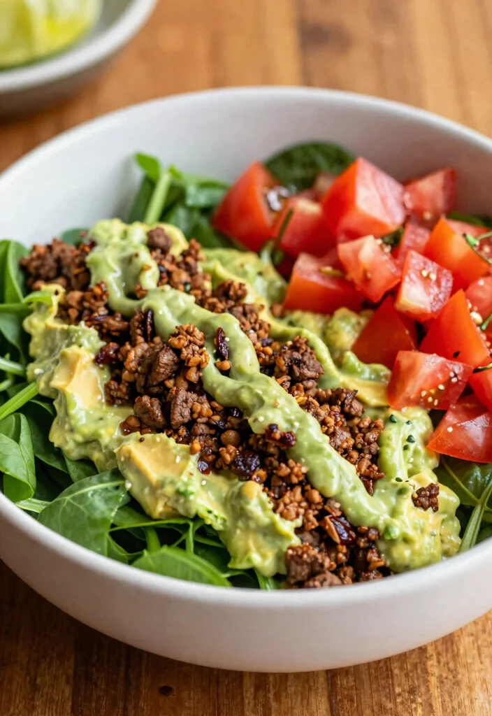20 Whole30 Taco Bowl Recipes Easy Assembly - 14. Taco Bowl with Avocado Cream 1