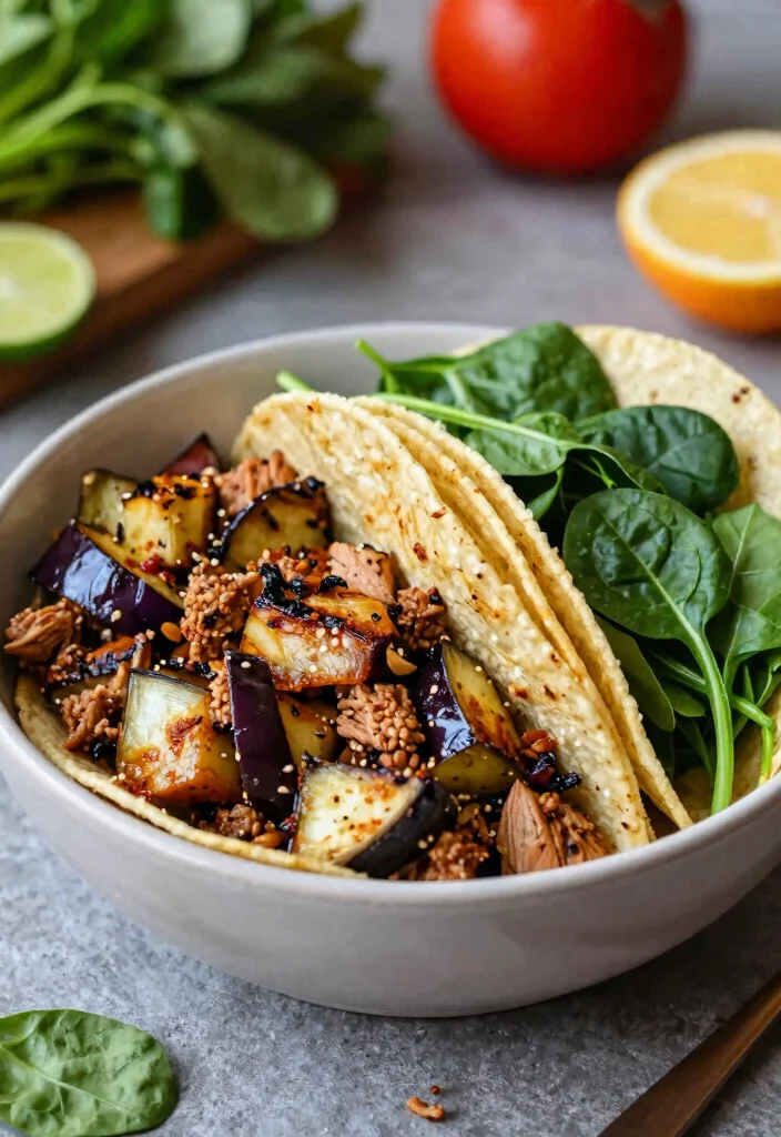 20 Whole30 Taco Bowl Recipes Easy Assembly - 19. Taco Bowl with Eggplant 1