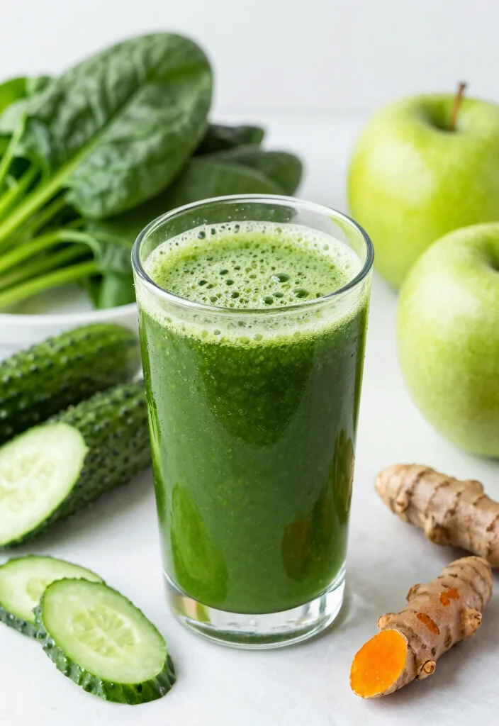 10 Anti-Inflammatory Juice Recipes with Turmeric and Ginger - 5. Zesty Turmeric Ginger Green Juice 1