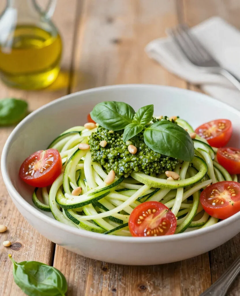 10 Balanced Vegetarian Meal Plan Ideas for Weight Loss Success - 7. Zucchini Noodles with Pesto 1