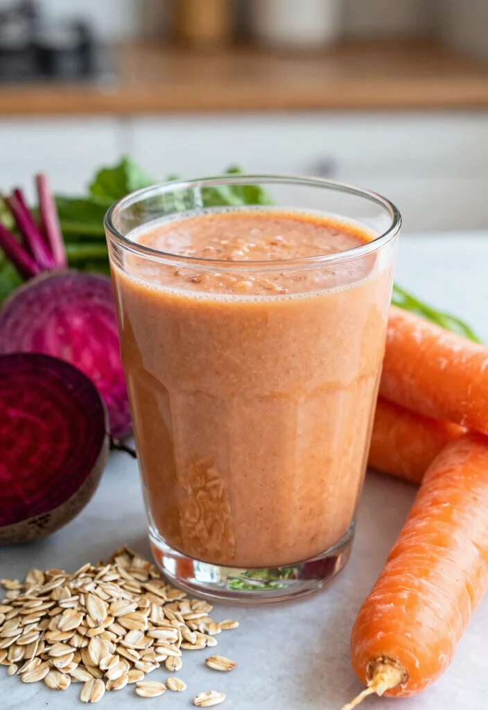 10 Detoxifying Juice Recipes with Beetroot and Carrot - 8. Beetroot and Carrot Oat Smoothie 1