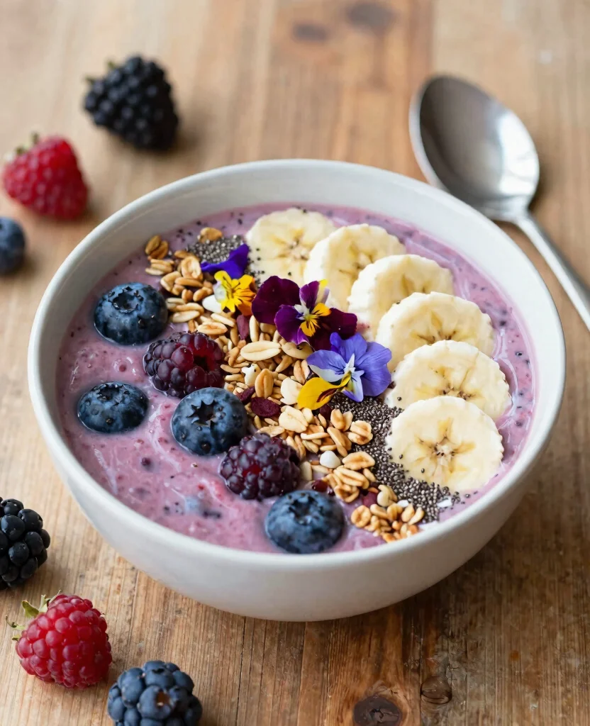 10 Easy Vegetarian Brunch Recipes for Lazy Weekend Mornings - 8. Berry Smoothie Bowl 1