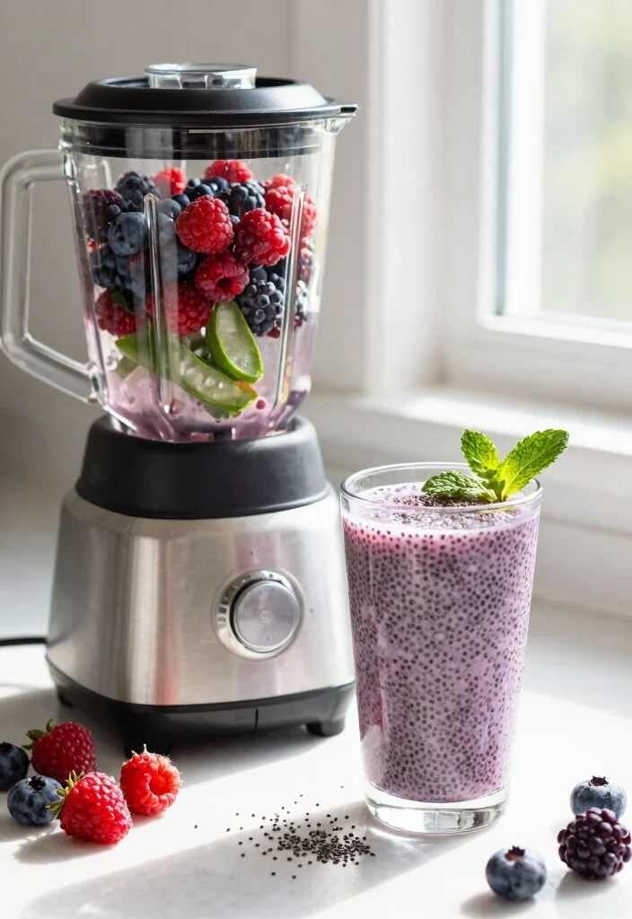 10 Healing Aloe Vera Juice Recipes for Skin and Digestion - 7. Aloe Berry Chia Drink 1