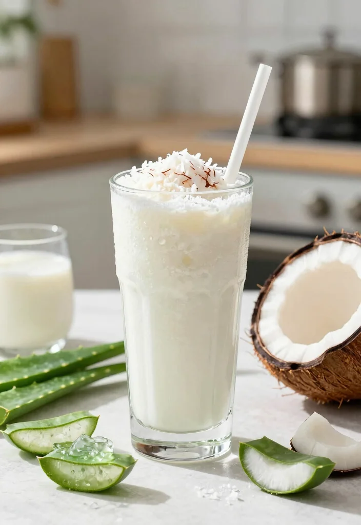 10 Healing Aloe Vera Juice Recipes for Skin and Digestion - 8. Aloe Coconut Cooler 1