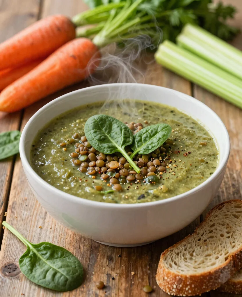 10 Healthy Diabetic-Friendly Vegetarian Recipes You Can Enjoy Daily - 3. Spinach and Lentil Soup 1