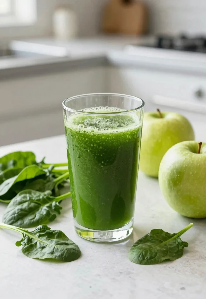 10 Low-Sugar Juice Recipes for Natural Diabetes Control - 6. Green Apple and Spinach Juice 1