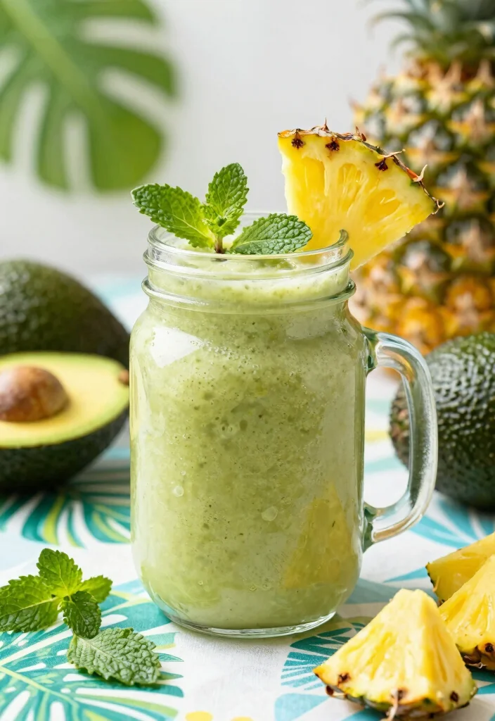 10 Nutrient-Rich Juice Recipes for Healthy Hair and Nail Growth - 4. Tropical Avocado Green Smoothie 1