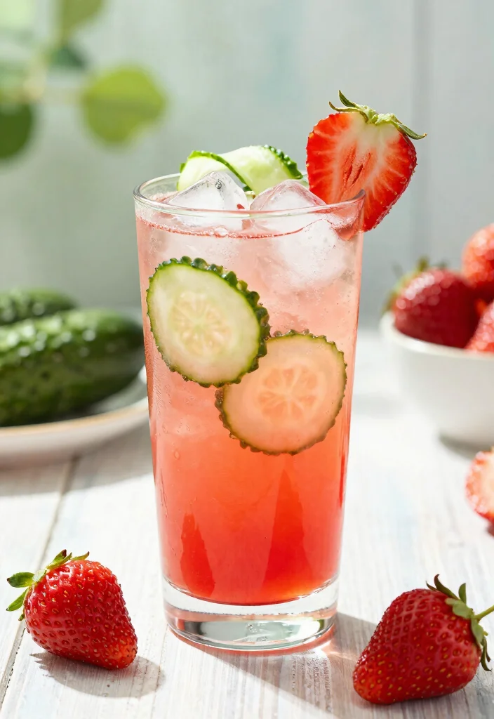 12 Cooling Cucumber Juice Recipes for Ultimate Hydration - 10. Cucumber Strawberry Lemonade 1