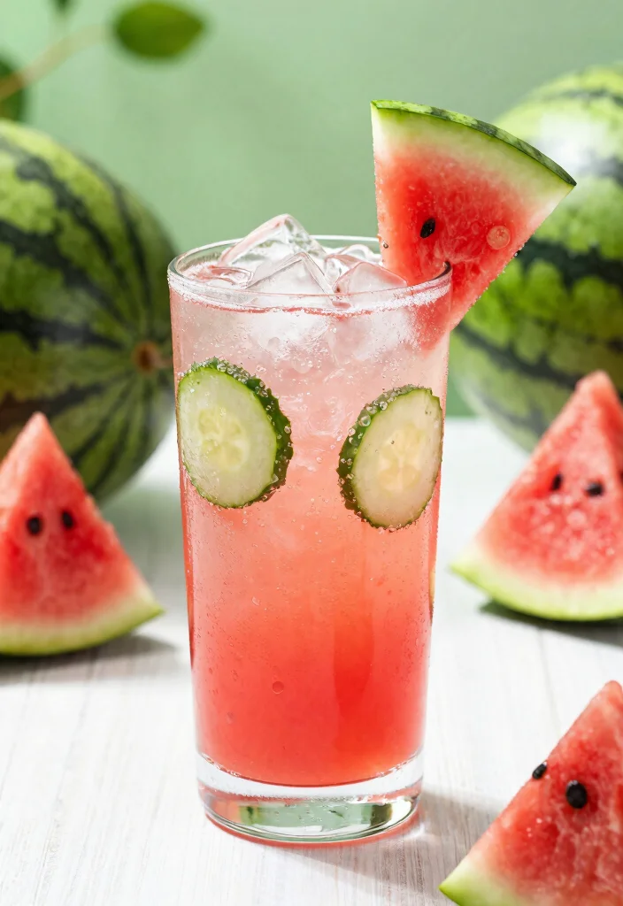 12 Cooling Cucumber Juice Recipes for Ultimate Hydration - 8. Watermelon Cucumber Fizz 1