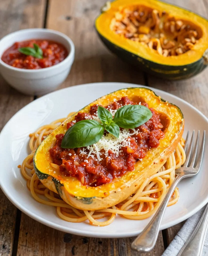 12 Easy Low-Calorie Vegetarian Dinners for Busy Evenings - 5. Spaghetti Squash with Marinara 1