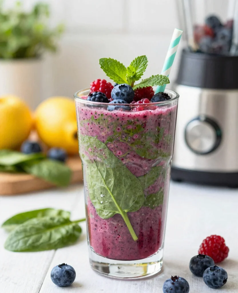 12 Heart-Healthy Vegetarian Meals for Better Everyday Nutrition - 12. Berry and Spinach Smoothie 1