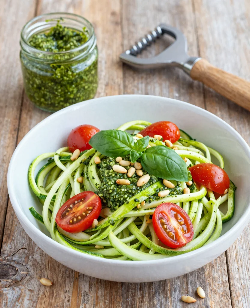 12 Heart-Healthy Vegetarian Meals for Better Everyday Nutrition - 3. Zucchini Noodles with Pesto 1