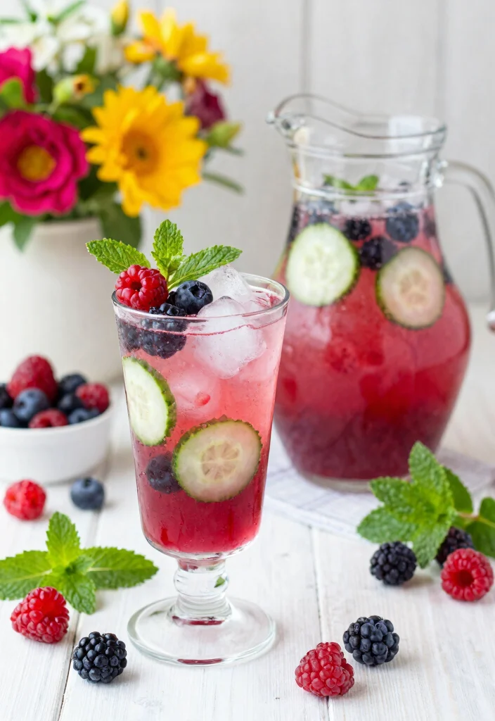 12 Refreshing Cucumber and Mint Juice Recipes for Summer - 10. Cucumber Mint Berry Blast 1