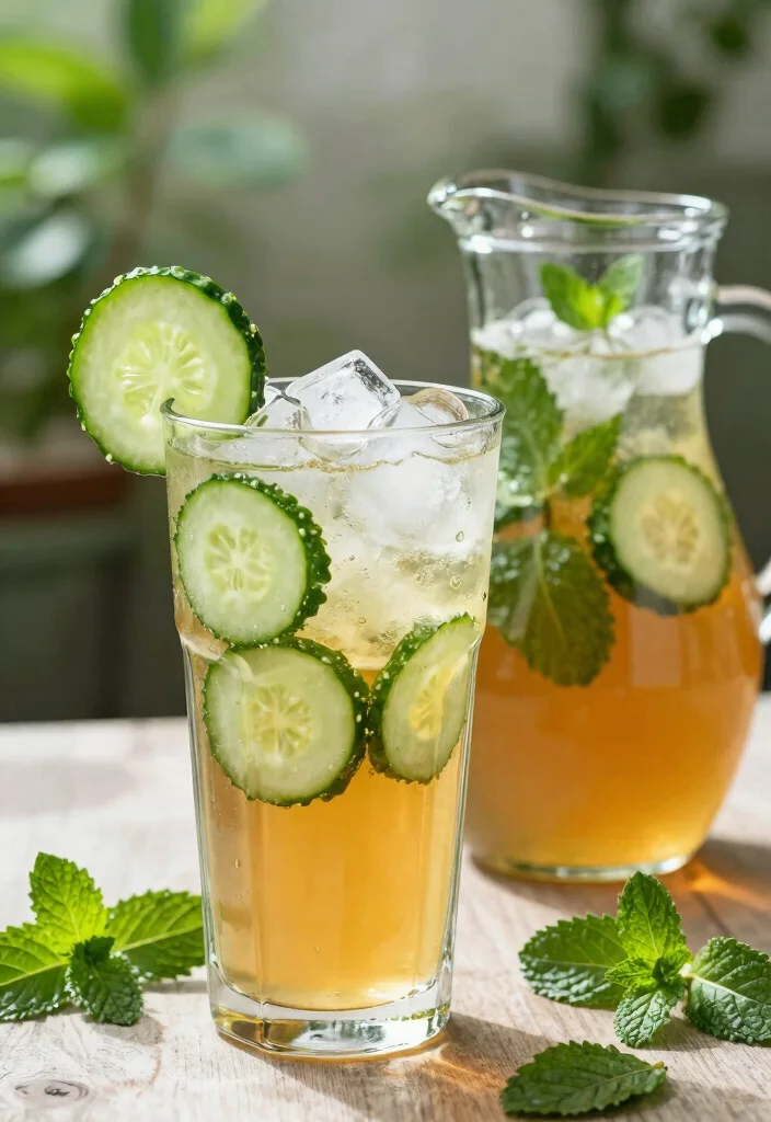 12 Refreshing Cucumber and Mint Juice Recipes for Summer - 12. Cucumber Mint Infused Iced Tea 1
