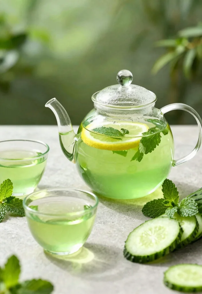 12 Refreshing Cucumber and Mint Juice Recipes for Summer - 3. Cucumber Mint Green Tea 1