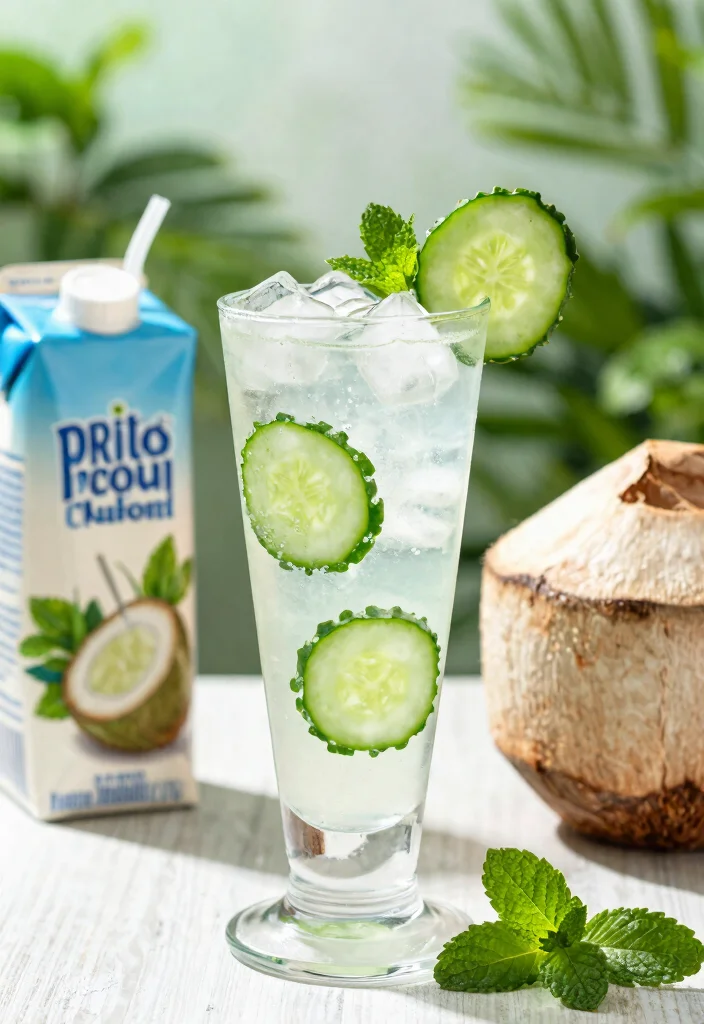 12 Refreshing Cucumber and Mint Juice Recipes for Summer - 9. Cucumber Mint Coconut Water Refresher 1