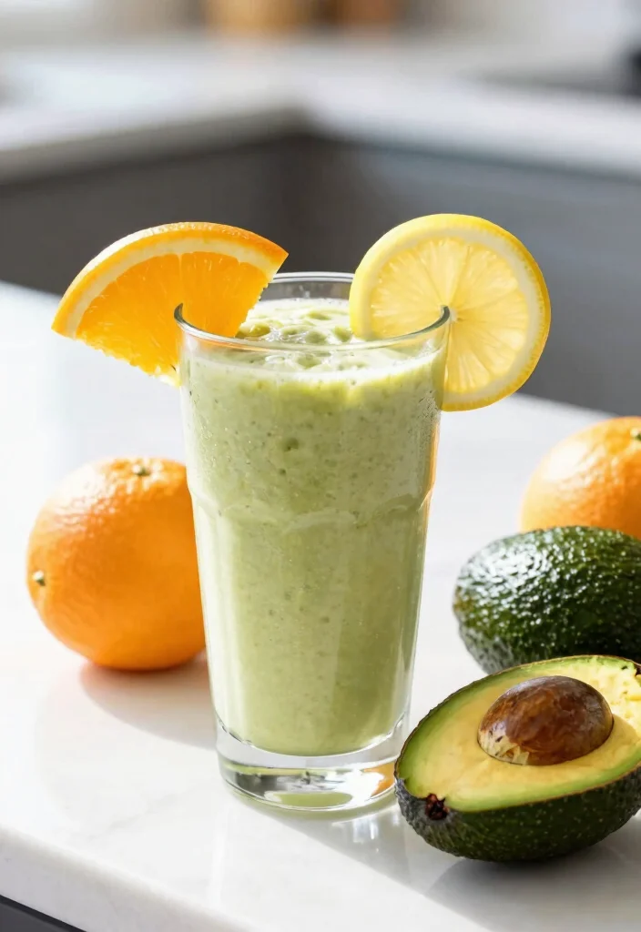 12 Refreshing Juice Recipes for Glowing, Radiant Skin - 10. Avocado Citrus Smoothie 1