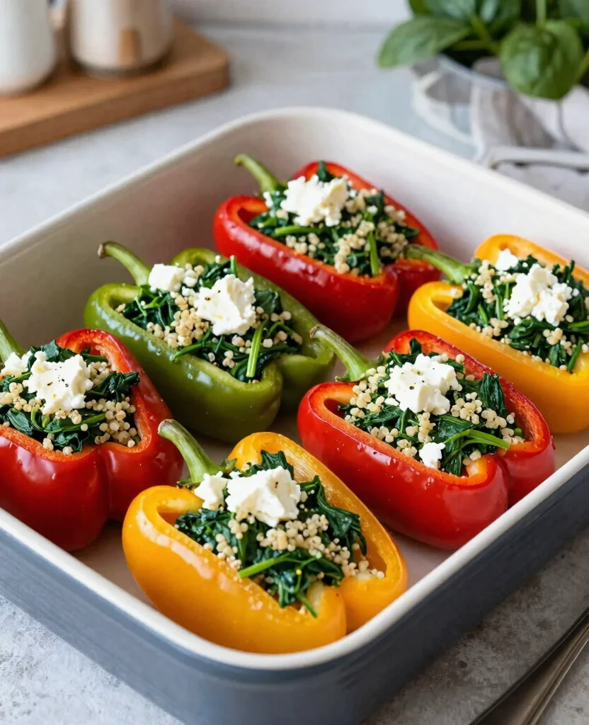 15 Anti-Inflammatory Vegetarian Recipes for a Healthier Lifestyle - 13. Spinach and Feta Stuffed Peppers 1