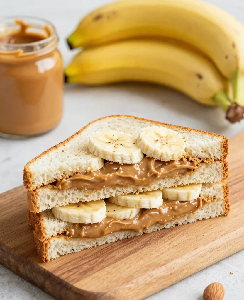15 Easy Vegetarian Lunch Box Ideas for Work or School - 11. Almond Butter Banana Sandwich 1