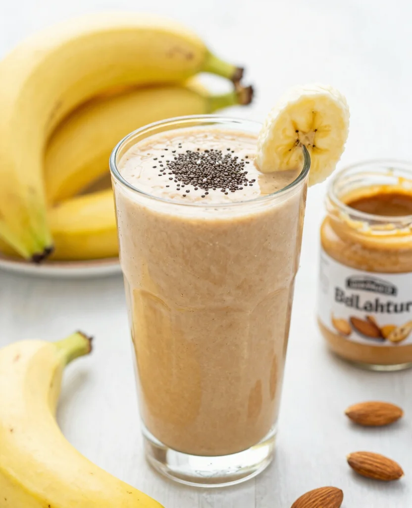 15 High Protein Vegetarian Breakfast Ideas to Start Your Day Strong - 10. Almond Butter Banana Protein Smoothie 1
