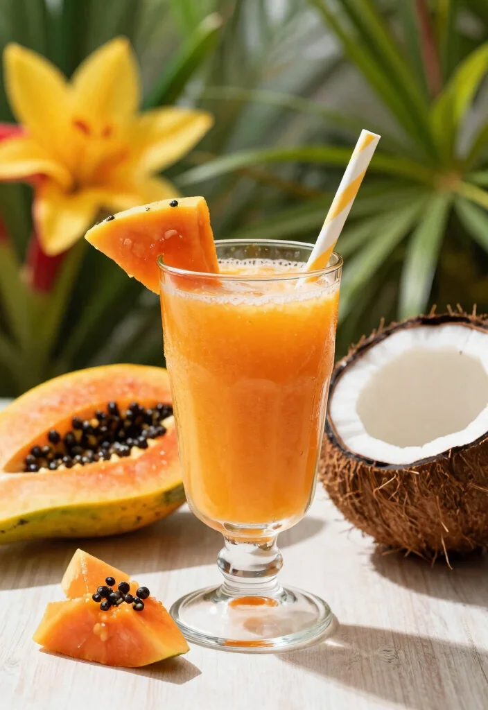 15 Powerful Juice Recipes for Weight Loss and Detox Cleanse - 11. Papaya & Coconut Juice 1