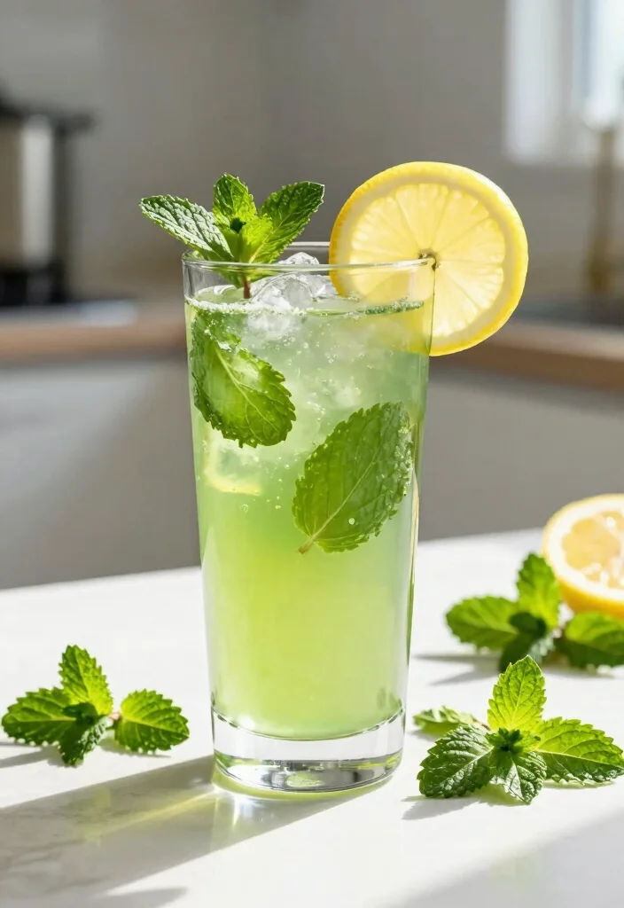 15 Powerful Juice Recipes for Weight Loss and Detox Cleanse - 12. Lemon & Mint Green Tea Juice 1