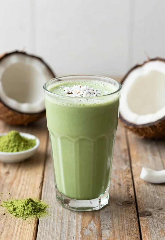 15 Powerful Juice Recipes for Weight Loss and Detox Cleanse - 15. Matcha & Coconut Shake 1