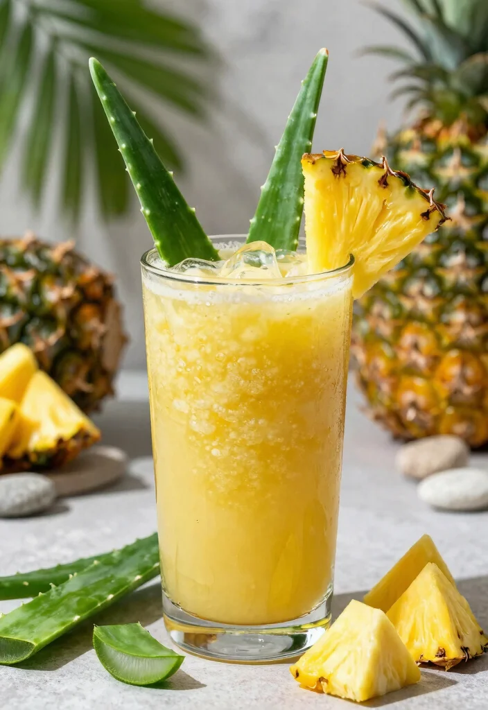 15 Powerful Juice Recipes for Weight Loss and Detox Cleanse - 7. Aloe Vera & Pineapple Juice 1