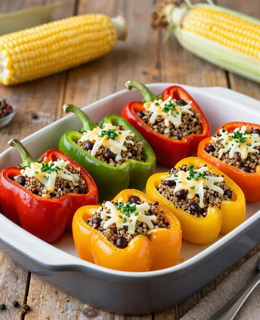 15 Tasty Low-Carb Vegetarian Recipes for a Lighter Diet - 3. Stuffed Bell Peppers with Quinoa and Black Beans 1