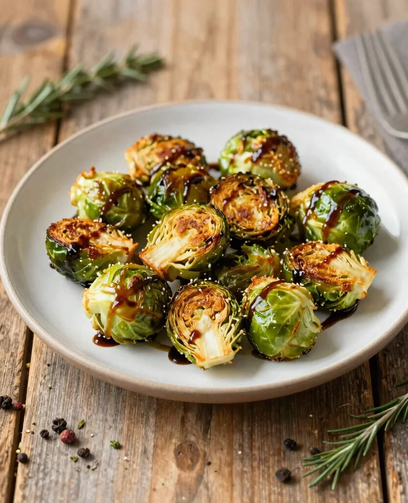 15 Tasty Low-Carb Vegetarian Recipes for a Lighter Diet - 9. Roasted Brussels Sprouts with Balsamic Glaze 1