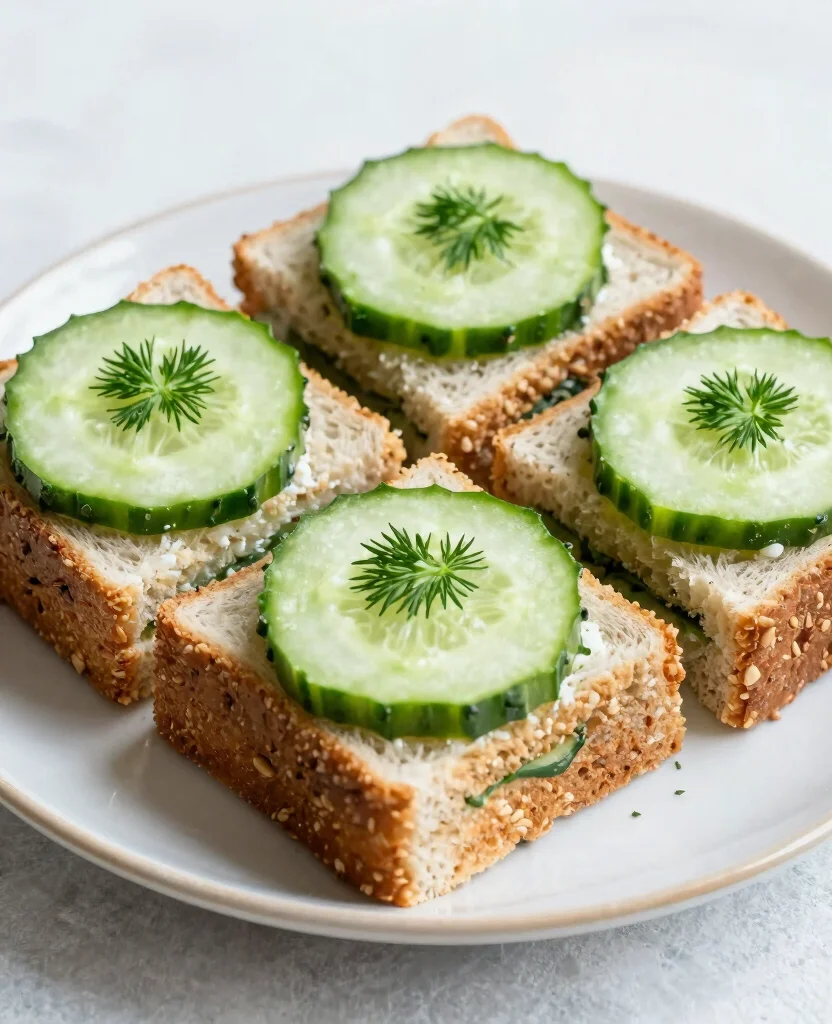 18 Quick Vegetarian Snack Ideas to Keep You Energized at Work - 11. Cucumber Sandwiches 1