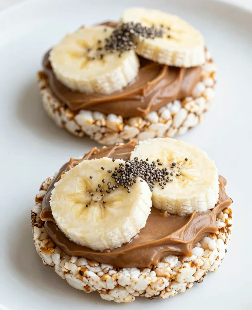 18 Quick Vegetarian Snack Ideas to Keep You Energized at Work - 12. Nut Butter Rice Cakes 1