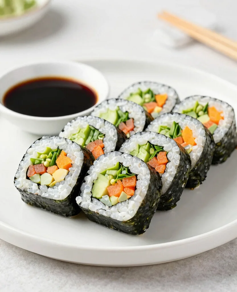 18 Quick Vegetarian Snack Ideas to Keep You Energized at Work - 16. Veggie Sushi Rolls 1