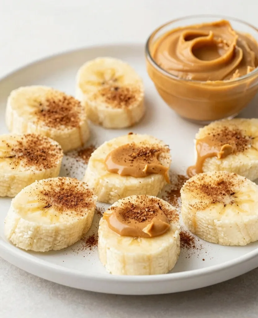 18 Quick Vegetarian Snack Ideas to Keep You Energized at Work - 7. Peanut Butter Banana Bites 1