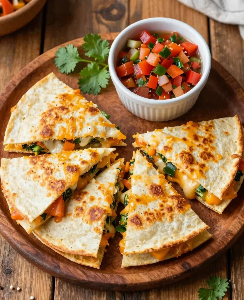 20 Delicious Vegetarian Dinner Ideas for the Whole Family - 1. Cheesy Vegetable Quesadillas 1