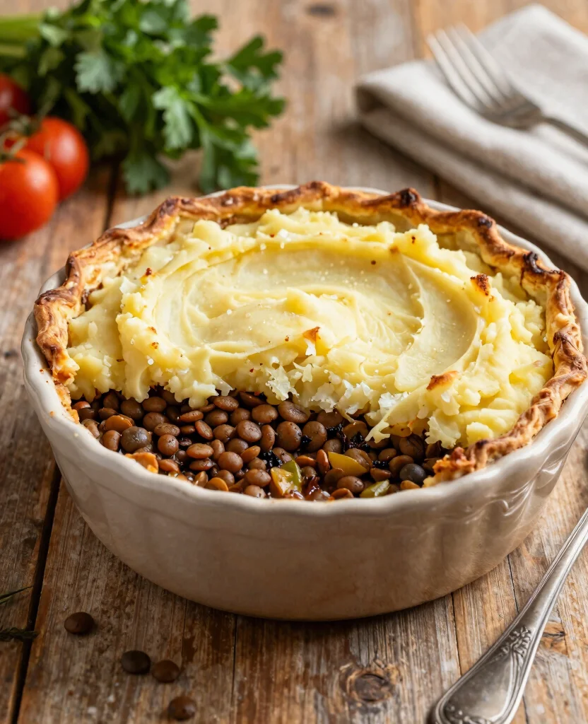 20 Delicious Vegetarian Dinner Ideas for the Whole Family - 10. Lentil and Vegetable Shepherd's Pie 1
