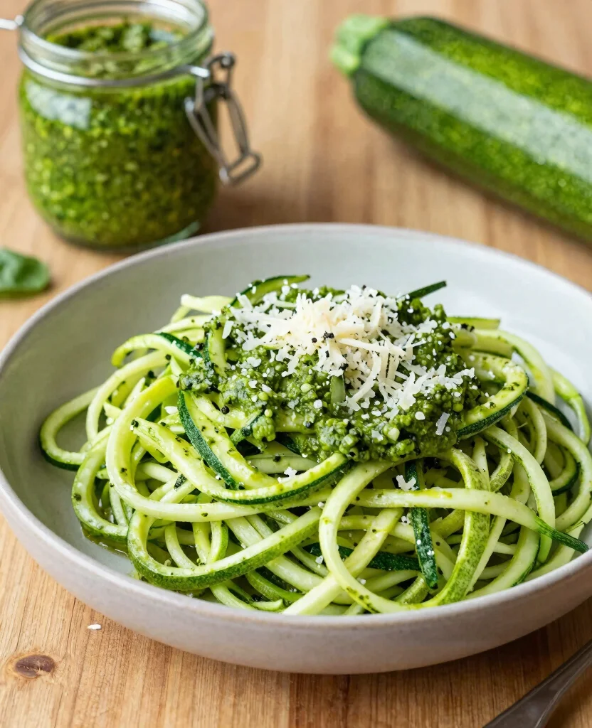 20 Delicious Vegetarian Dinner Ideas for the Whole Family - 11. Zucchini Noodles with Pesto 1