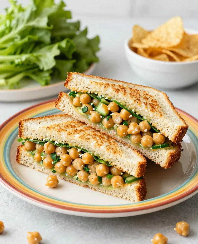 20 Delicious Vegetarian Dinner Ideas for the Whole Family - 14. Chickpea Salad Sandwiches 1