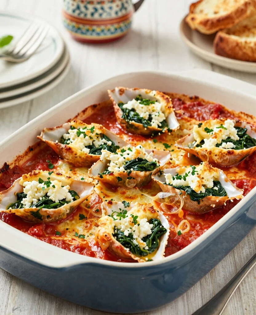 20 Delicious Vegetarian Dinner Ideas for the Whole Family - 19. Spinach and Feta Stuffed Shells 1