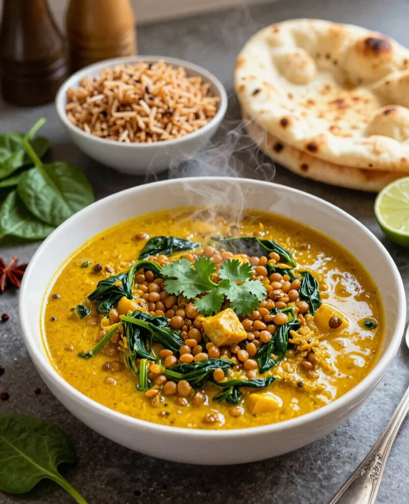 7 High Protein Vegetarian Meal Plan Ideas for Active Athletes - 2. Lentil and Spinach Curry 1