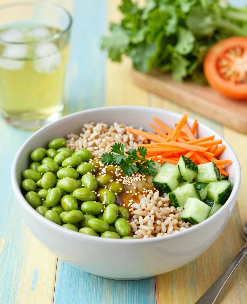 7 High Protein Vegetarian Meal Plan Ideas for Active Athletes - 7. Edamame and Brown Rice Salad 1