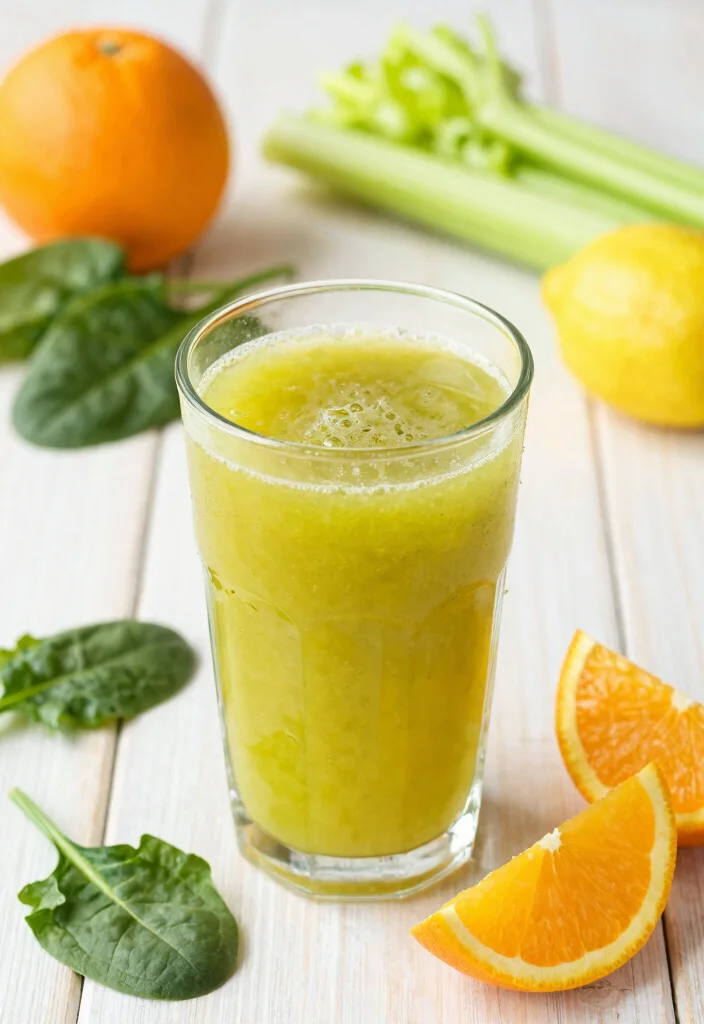 8 Green Juice Recipes with Spinach and Celery for Daily Energy - 3. Spinach and Celery Citrus Juice 1