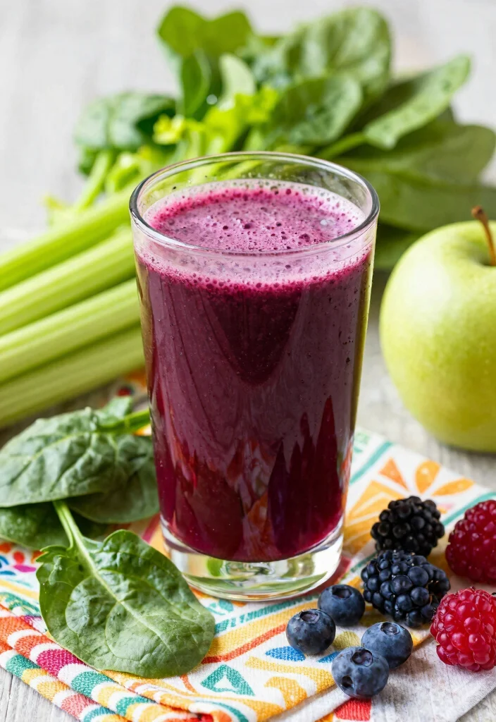 8 Green Juice Recipes with Spinach and Celery for Daily Energy - 6. Spinach Celery Berry Juice 1