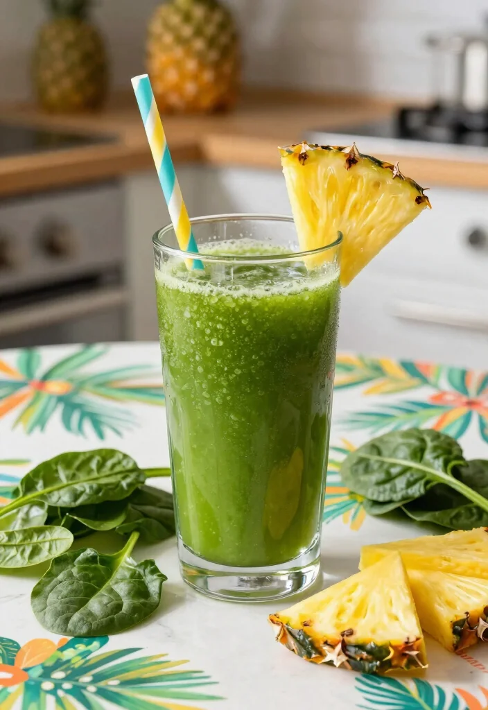 9 Calming Juice Recipes to Improve Sleep and Relaxation - 2. Spinach and Pineapple Serenity 1