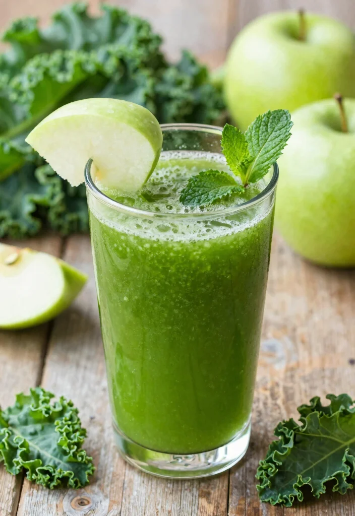 9 Green Juice Recipes with Kale and Green Apple for Energy - 1. Classic Kale and Green Apple Juice 1